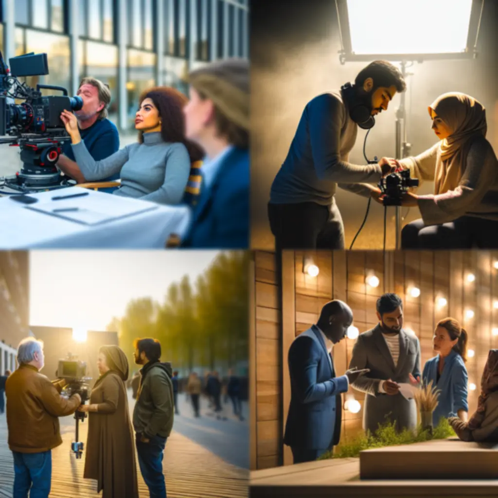 Filmcrew aan het werk op locatie in Nederland
