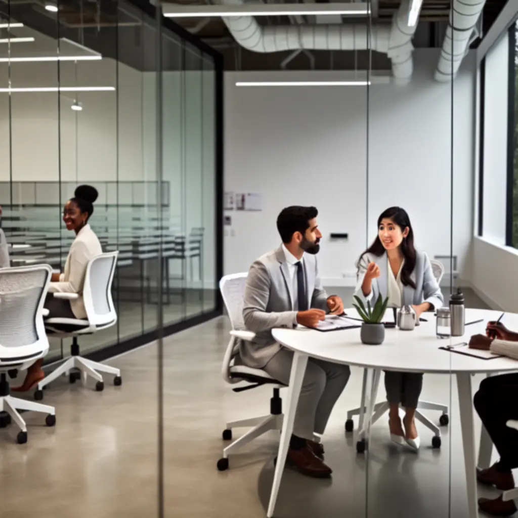 Corporate film: moderne kantooromgeving met team in overleg