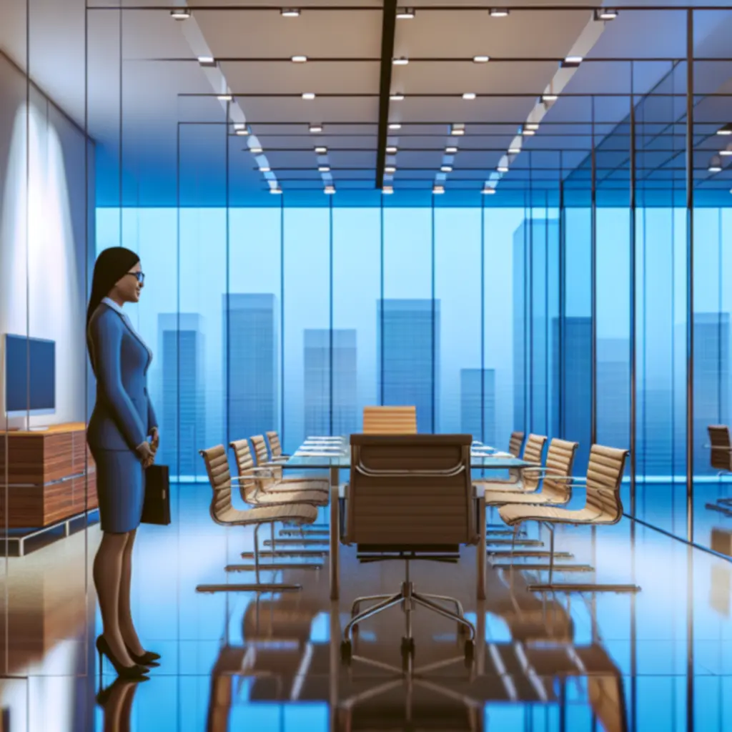 Zakelijke setting met interviewopname in moderne kantooromgeving