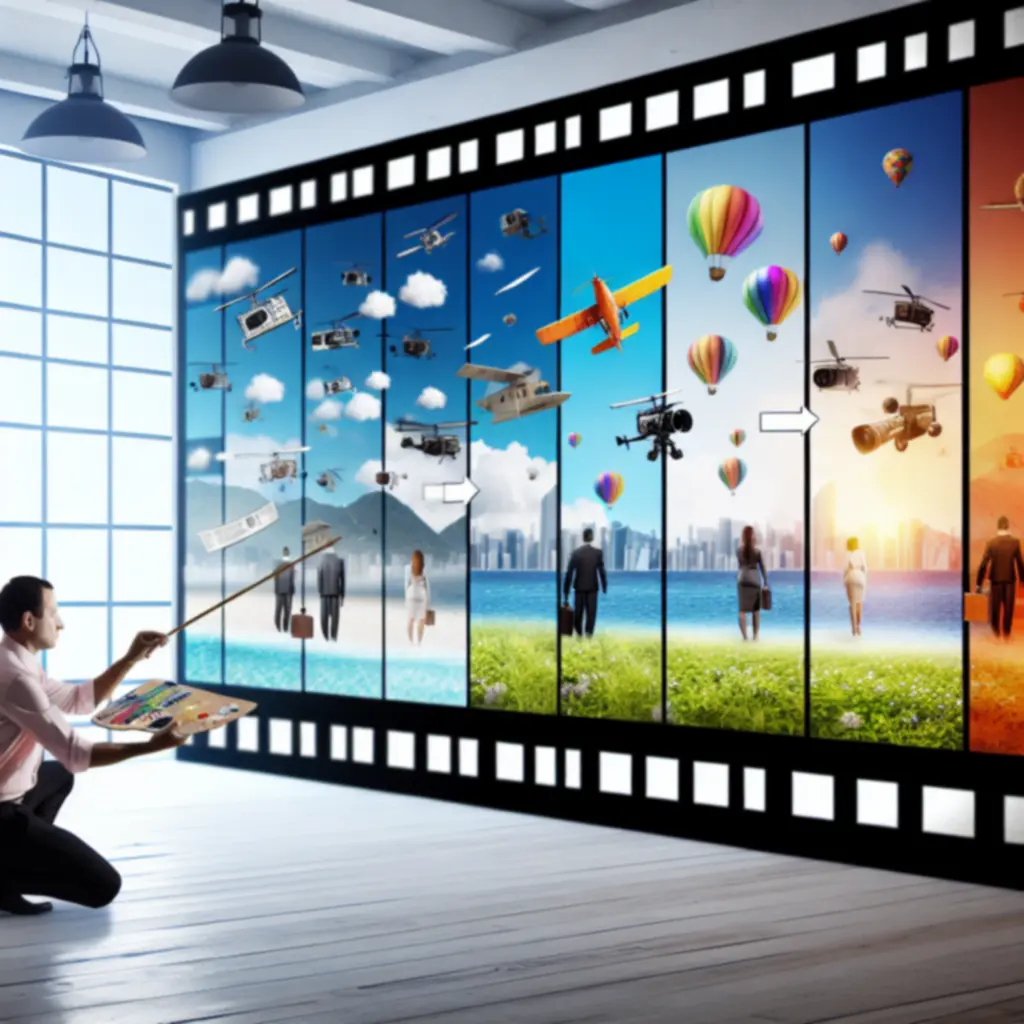 Storyboard en setmoment die het transformatieproces tonen